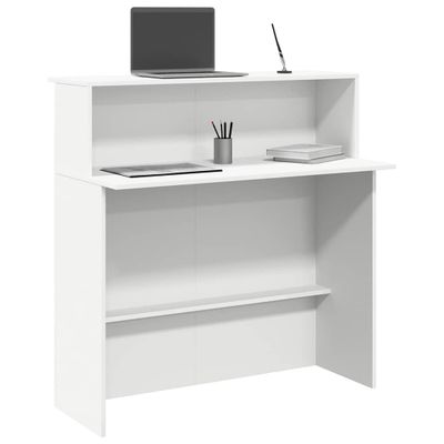 vidaXL Recepčný pult biely 100x50x103,5 cm, umelé drevo