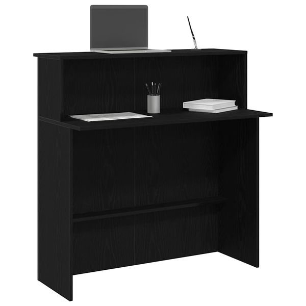 vidaXL Recepčný stôl Čierny 100x50x103,5 cm kompozitné drevo