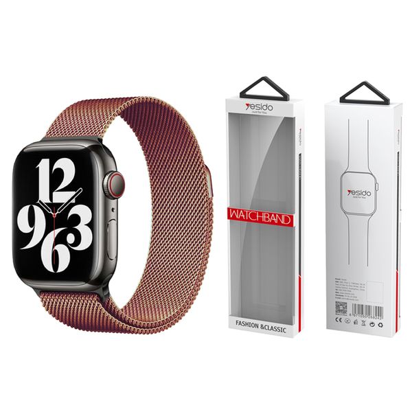 Yesido WB22 magnetický náramok z nehrdzavejúcej ocele pre apple watch (42/44/45/49) ružové zlato