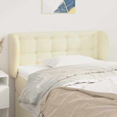 vidaXL Čelo postele so záhybmi krémový 93x23x78/88 cm umelá koža