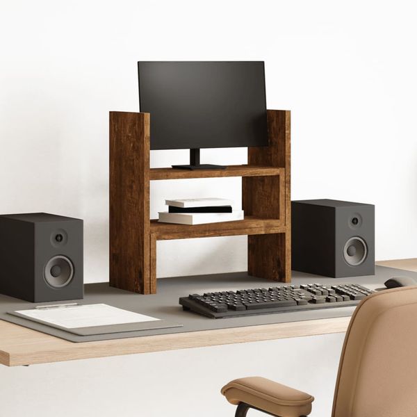 vidaXL Stolový organizér nastav. dymový dub 40x17x41 cm kompozit.drevo