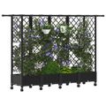 vidaXL Vyvýšený záhon s mriežkou a strechou Čierna 202,5 x 40 x 127 cm