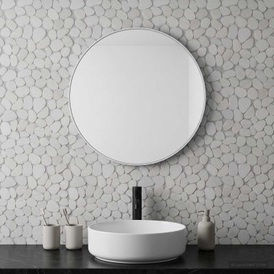 vidaXL Kamenné dlaždice Biela 30 x 30 cm Riečny štrk