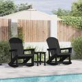 vidaXL Záhradný lounge set 3 ks Čierna HDPE