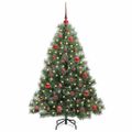vidaXL Umelý vianočný stromček s 150 LED-i Zelená 150 cm PE a PVC