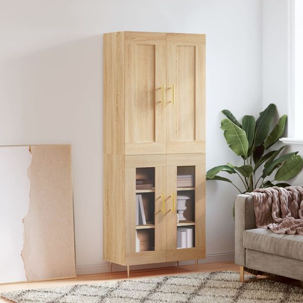 vidaXL Vysoká skrinka dub sonoma 69,5x34x180 cm spracované drevo