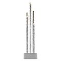 LED svietnik strieborný, 28,5 cm, 3x AA, vnútorný, teplá biela, časovač