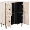 vidaXL Servírovacia skriňa Biela 60 x 33,5 x 75 cm Masívne mango drevo