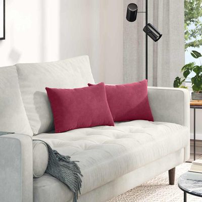 vidaXL Vankúše na pohovku 2 pcs vínovo červená 50 x 30 cm