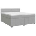 vidaXL Posteľ boxspring s matracom Svetlosivá 140 x 200 cm Látka