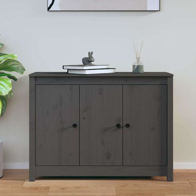 vidaXL Komoda sivá 100x35x74 cm borovicový masív