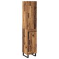 vidaXL Highboard Staré drevo 34,5 x 34 x 180 cm Kompozitné drevo