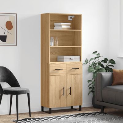 vidaXL Vysoká skrinka dub sonoma 69,5x34x180 cm spracované drevo