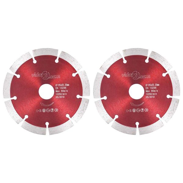 vidaXL Diamantové rezacie kotúče 2 ks, oceľ 125 mm