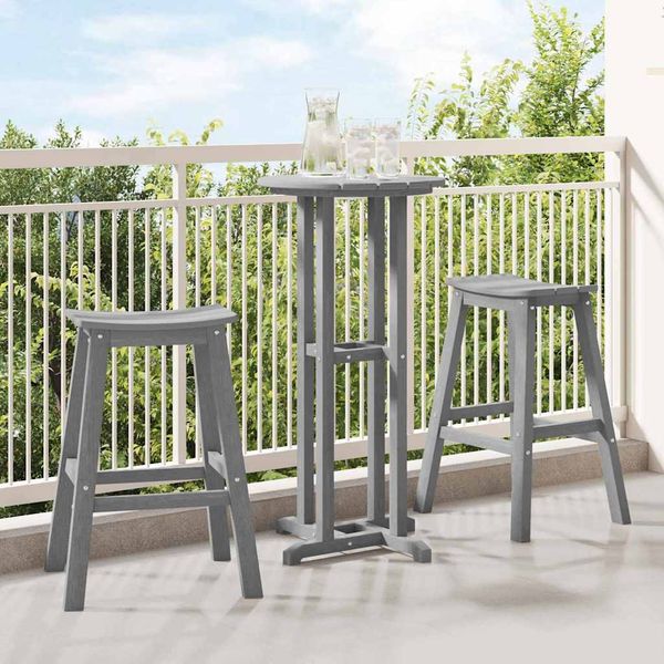 vidaXL Záhradný bar set 3 pcs Svetlosivá HDPE