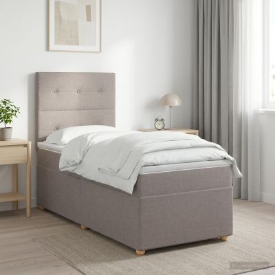 vidaXL Posteľ boxspring s matracom Sivohnedá 90 x 190 cm Látka