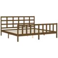 vidaXL Posteľný rám s čelom medovo-hnedý 200x200 cm masívne drevo