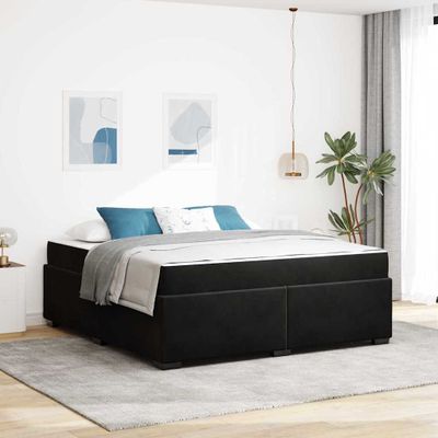 vidaXL Rám postele s matracmi Čierna 180 x 200 cm látka
