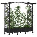 vidaXL Vyvýšený záhon s mriežkou a strechou Čierna 169 x 40 x 129 cm