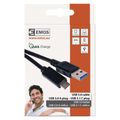 USB kábel 3.0 A/M - USB 3.1 C/M 1m čierny, Quick charge