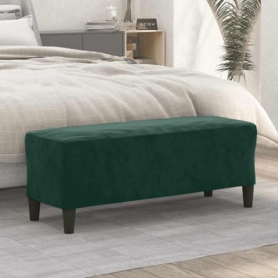 vidaXL Lavička tmavozelená 100x35x41 cm zamat