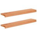 vidaXL Parapety 2 ks Lak 80 x 15 x 2 cm Masívne bukové drevo