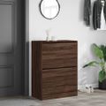 vidaXL Botník s 2 výklopnými zásuvkami hnedý dub 80x42x108 cm