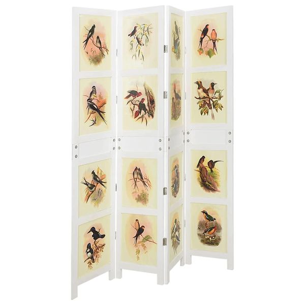 vidaXL Romdivider Panel Biela 141,5 x 165 cm MDF