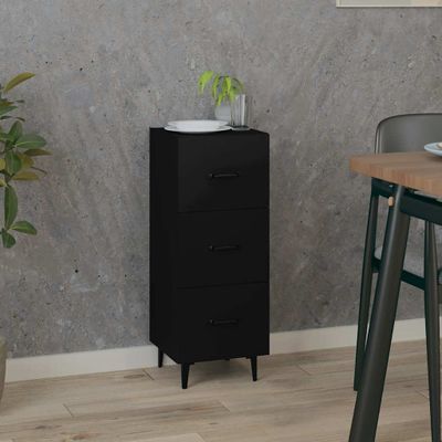 vidaXL Komoda čierna 34,5x34x90 cm spracované drevo