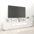 vidaXL TV skrinka s LED svetlami lesklá biela 200x35x40 cm