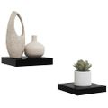 vidaXL Plávajúce nástenné police 2ks, lesklé čierne 23x23,5x3,8cm, MDF