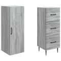vidaXL Sada skríň 2 ks 33 x 34,5 x 90 cm Kompozitné drevo Sivý Sonoma