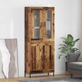 vidaXL Highboard Staré drevo 69,5 x 34 x 180 cm Kompozitné drevo