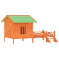 vidaXL Koterec pre psa hnedý 159x120x88,5cm borovicový masív