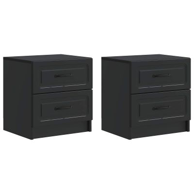 vidaXL Nočný stolík 2 pcs Čierna 43 x 34,5 x 44,5 cm Kompozitné drevo