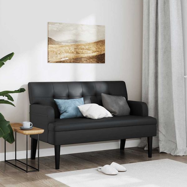 vidaXL Lavica s operadlom čierna 112x65,5x75 cm umelá koža