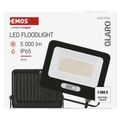 LED reflektor GLARO 50W, čierny, IP65, 5000 lm, neutrálna biela