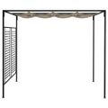 vidaXL Altánok so zaťahovacou strieškou 3x4x2,3 m sivohnedý 180 g/m²