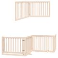 vidaXL Brána pre psa s dverami sklad. 8 panelov 640 cm topoľové drevo