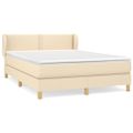 vidaXL Boxspring posteľ s matracom krémový 140x190 cm látka