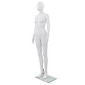 vidaXL Dámska figurína, sklenený podstavec, lesklá biela 175 cm