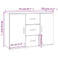 vidaXL Komoda biela 91x29,5x65 cm kompozitné drevo