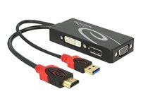 Nástroj na prevod videa - HDMI - DVI, DisplayPort, VGA - čierna - maloobchod
