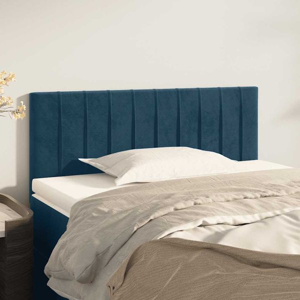 vidaXL Čelo postele tmavomodré 100x5x78/88 cm zamat