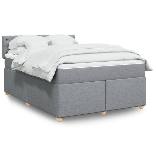 vidaXL Boxspring posteľ s matracom svetlosivá 100x200 cm látka