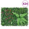 vidaXL Umelý plot z rastlín 24 ks zelený 40x60 cm