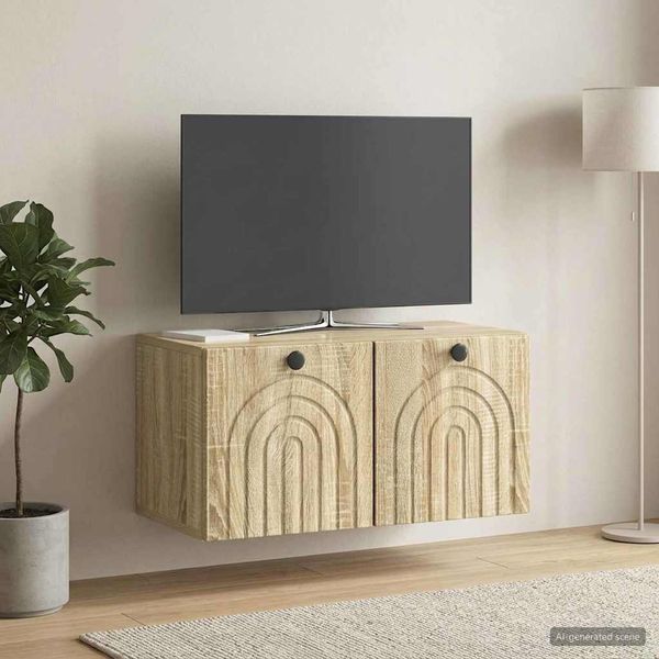 vidaXL Nástenná TV skrinka Nástenný Dub sonoma 59,5 x 31 x 30 cm