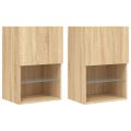 vidaXL TV skrinky s LED svetlami 2 ks dub sonoma 40,5x30x60 cm
