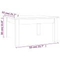 vidaXL Konferenčný stolík čierny 55x55x30 cm borovicový masív