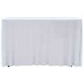 vidaXL Naťahovacie obrusy na stôl so závesom 2 ks biele 243x76x74 cm